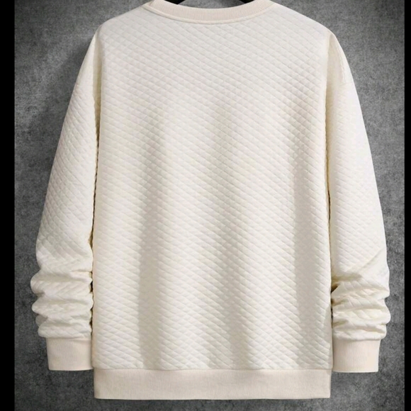 Men's Drop Shoulder Plain Long Sleeve Going Out Casual Sweatshir - Picture 2 of 4